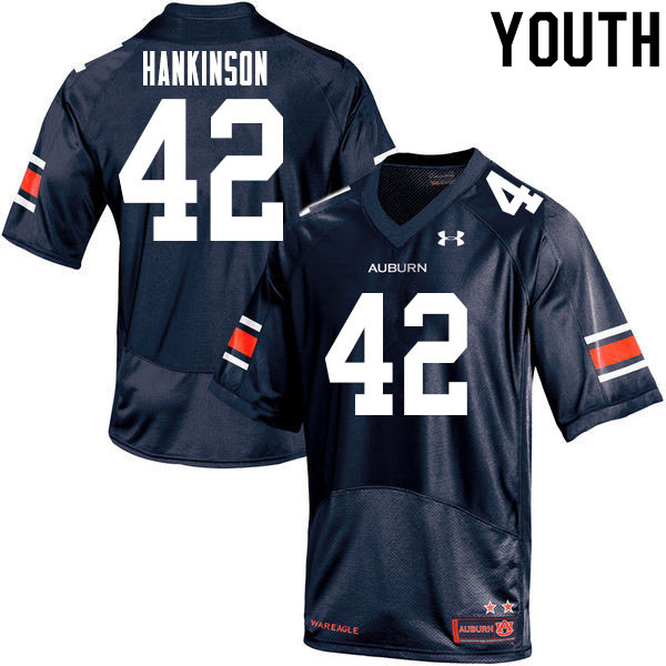 Youth #42 Crimmins Hankinson Auburn Tigers College Football Jerseys Sale-Navy